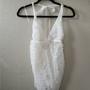 Victoria's Secret Sheer White Ruffled Dress
